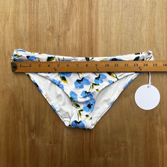 TORI PRAVER CAILA BOTTOM Women’s Side Ruched Floral Lined Bikini Bottoms M NWT - Picture 6 of 6